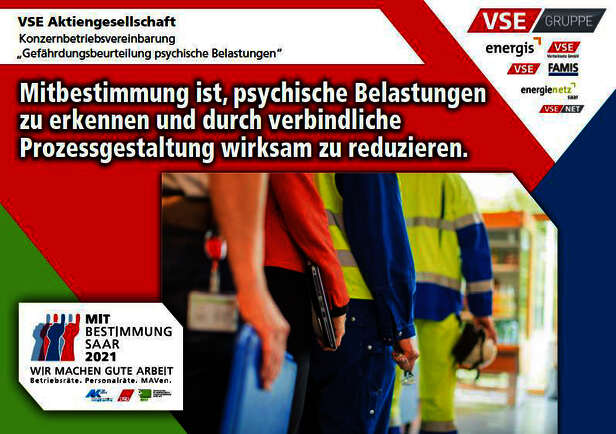 Ausstellerplakat VSE Aktionsgesellschaft: Konzernbetriebsvereinbarung "Gefährdungsbeurteilung psychische Belastungen"