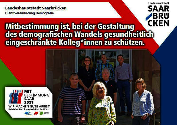 Ausstellerplakat Landeshauptstadt Saarbrücken: Dienstvereinbarung Demokrafie