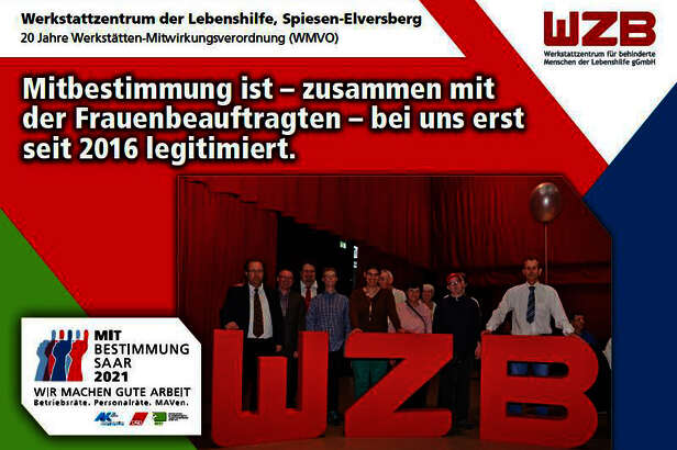 Ausstellerplakat Werkstattzentrum Lebenshilfe: 20 Jahre Werkstätten Mitwirkungsverordnung