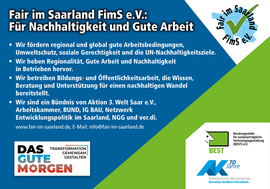 Fair im Saarland FimS e.V.:  Für Nachhaltigkeit und Gute Arbeit - 