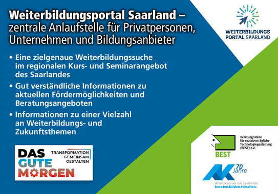 Weiterbildungsportal Saarland –  zentrale Anlaufstelle für Privatpersonen,  Unternehmen und Bildungsanbieter - 