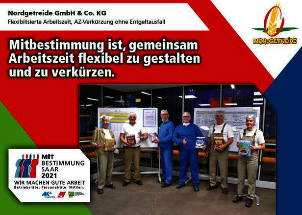 Ausstellerplakat Nordgetreide: Flexible Arbeitszeit, Arbeitszeitverkürzung ohne Entgeltausfall