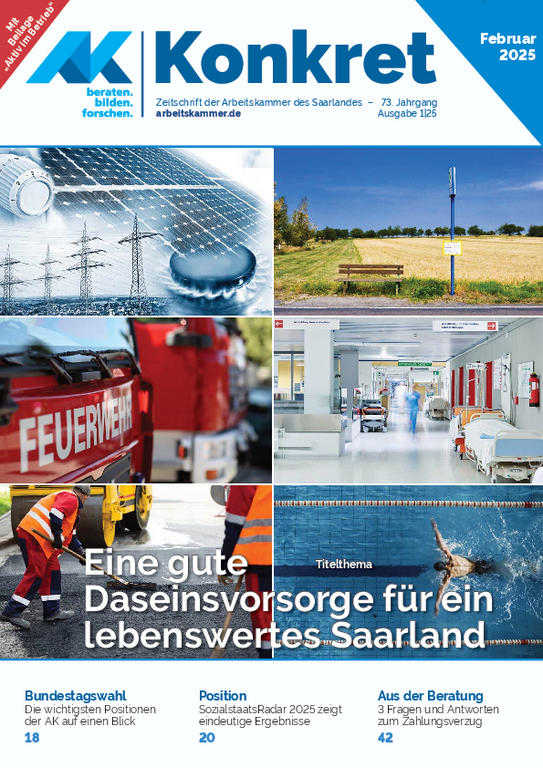 Eine gute Daseinsvorsorge für ein lebenswertes Saarland - Heft 1, Februar 2025