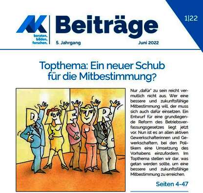 Titelblatt der Ausgabe AK-Beiträge zum Thema Mitbestimmung