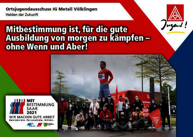 Ausstellerplakat Ortsjugendausschuss IGM Vöklingen: Helden der Zukunft