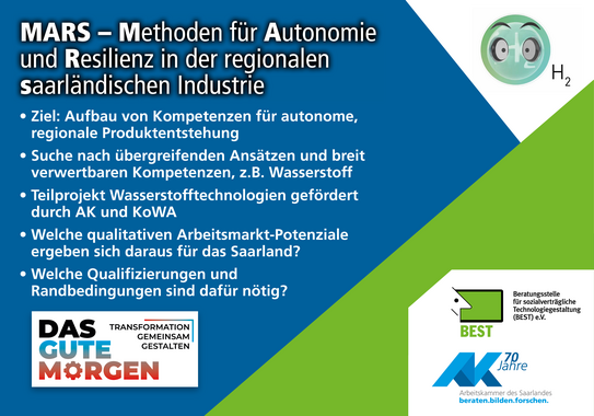 MARS – Methoden für Autonomie  und Resilienz in der regionalen  saarländischen Industrie - 