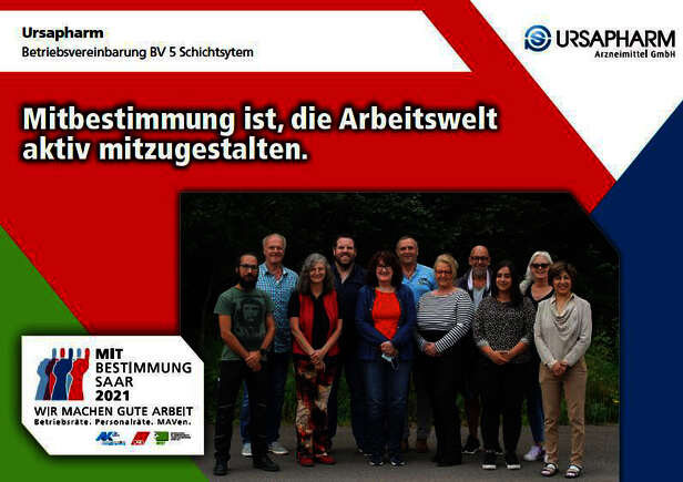 Ausstellerplakat Usapharm: Betriebsvereinbarung BV 5 Schichtsystem