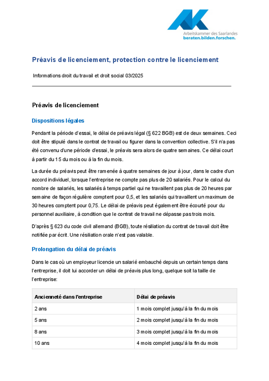 Licenciement (PDF sans barrière) - Informations droit social et droit du travail 3/2025