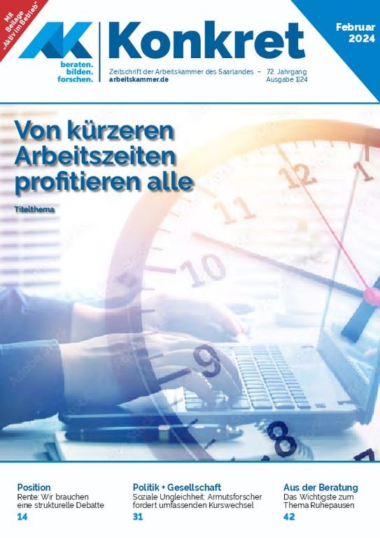 Von kürzeren Arbeitszeiten profitieren alle - Heft 1, Februar 2024