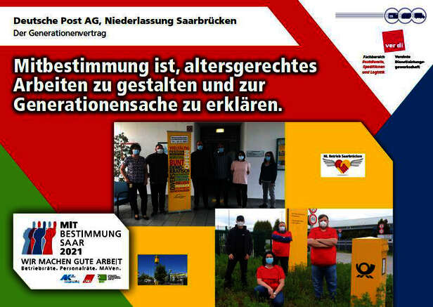 Ausstellerplakat Deutsche Post Saarbrücken: Generationenvertrag