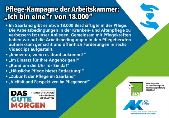 Pflege-Kampagne der Arbeitskammer - "Ich bin eine*r von 18.000" - 