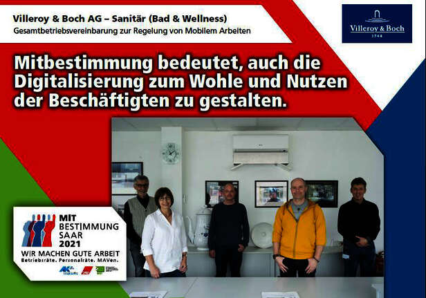 Ausstellungsplakat V&B Sanitär: Gesamtbetriebsvereinbarung zur Regelung von mobilem Arbeiten